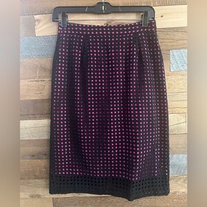 Halogen Black Shell and Pink Lining Pencil Skirt size 2